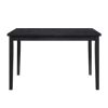 5pc Dining Set Black Finish Dining Table and 4x Gray Velvet Side Chairs Casual Style Wooden Furniture Dining Room Furniture